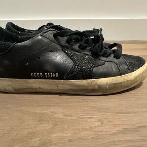Golden Goose Black Sneakers with Glitter Star